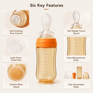Cuchara Alimentadora <span class=keywords><strong>de</strong></span> Silicona para Bebés, Biberón Exprimible con Cuchara Suave <span class=keywords><strong>de</strong></span> 120 ml, Alimentador <span class=keywords><strong>de</strong></span> Cereal <span class=keywords><strong>de</strong></span> Arroz para Bebés <span class=keywords><strong>de</strong></span> 4 a <span class=keywords><strong>6</strong></span> <span class=keywords><strong>Meses</strong></span> en Adelante - Product Image 4