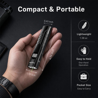 Lampe torche EDC ultra-plate à 3 modes avec affichage numérique, rechargeable par USB, clip magnétique, laser UV vert, torche RGB pour réparation et situations d'urgence
