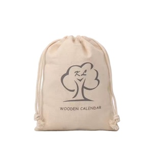 Custom Logo Eco-friendly Organic Cotton Canvas Drawstring Dust <b>Bag</b> Covers Recyclable Pouch for Clothing Handbags Shoes Wigs - Product Image 1