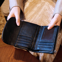 Dompet Panjang Kulit Asli Wanita Dompet Clutch Malam Hari Motif Macan Tutul Retro Elegan Tipe Penutup Serbaguna