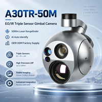 Caméra à nacelle triple capteur EO IR A30TR-50M avec imagerie IA pour inspection, cartographie et levés par drone (OEM/ODM)
