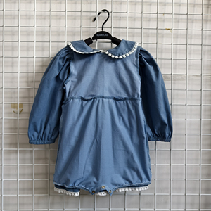 Abito da principessa personalizzato ricamato per bambine <span class=keywords><strong>dolce</strong></span> adorabile abito floreale in cotone con maniche lunghe decorazione di pizzo - Product Image 5