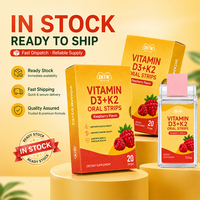 Vente en gros de bandes orales de vitamine D3 + K2 au goût de baies, complément nutritionnel quotidien pour la santé des muscles, des os et du système immunitaire, OEM