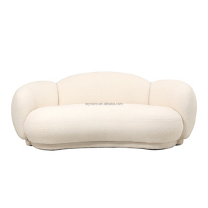 Sofá Nube de <span class=keywords><strong>3</strong></span> <span class=keywords><strong>Plazas</strong></span> Lujoso Minimalista para Sala de Estar Nórdica, Cómodo de Cachemira de Cordero, Fabricante Directo OEM ODM - Product Image 3
