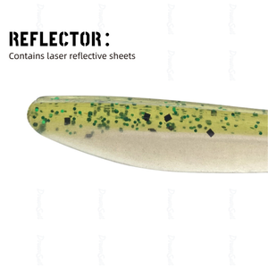 Leurre de pêche souple en silicone 78 mm 1,8 g, type Jerk Shad à queue fourchue, Swimbait de finesse pour <span class=keywords><strong>drop</strong></span> <span class=keywords><strong>shot</strong></span>, avec paillettes réfléchissantes pour achigan et <span class=keywords><strong>truite</strong></span> - Product Image 4