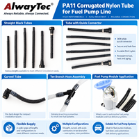 Tube ondulé pour réservoir de carburant, disponible en plusieurs tailles de 3 mm à 19 mm, avec conception égalisée ou réduite, pour systèmes de pompes à carburant