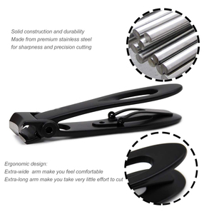 Pinces à ongles de haute qualité marque privée ensemble de <span class=keywords><strong>pédicure</strong></span> professionnel noir Kit de toilettage cadeau pour hommes Clips de carte pour ongles longs - Product Image 3