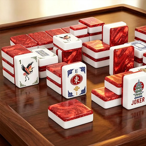 Tuiles de mahjong américaines en acrylique personnalisées à 1-4 couches, motif de couleur personnalisé, ensemble de mahjong personnalisé - Product Image 6