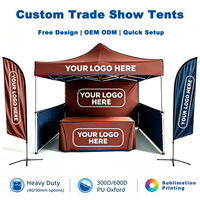 Tente de salon professionnelle personnalisable 3x3m 3x4.5m 3x6m avec structure en aluminium et tissu Oxford 420D, imperméable pour expositions en extérieur et camping