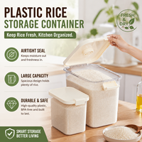 Contenedor de Almacenamiento de Arroz de Plástico Portátil Grande de 20 Libras, Estilo Nórdico, Sellado, a Prueba de Insectos y Humedad, para Uso Doméstico