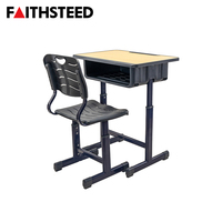 Ensemble table et chaise d'étude individuelle pour étudiants, idéal pour les salles de classe des écoles et des universités, avec design personnalisable