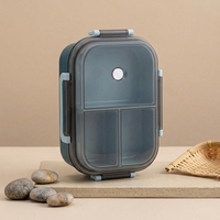 Boîte à lunch en plastique personnalisée avec logo, 1250 ml, commande en gros, 3 compartiments, directement de l'usine, promotion cadeau, boîte à lunch