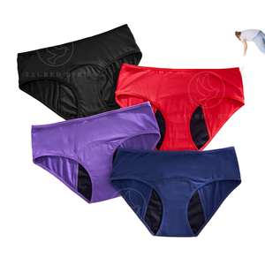 Mutande Mestruali da Donna a Tre Strati Traspiranti in Cotone con Fondo Ondulato Allungato Anti-Perdite Laterali - Product Image 2
