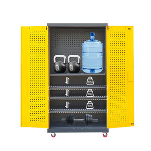 Grands armoires modernes en acier, 2 portes battantes, étagères réglables, 2 tiroirs, roulettes OEM, capacité de charge 200 kg, maison, bureau, école, <span class=keywords><strong>garage</strong></span> - Product Image 1