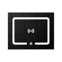 Table de chevet intelligente avec panneau de commande tactile, verre trempé, chargeur sans fil, interrupteur à intensité variable LED pour meubles de chambre