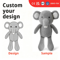 Faible MOQ OEM ODM, Jouet en peluche tricoté mignon de dessin animé, Rembourré en coton PP, Animal en peluche au crochet fait main