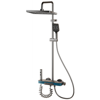 Robinet de douche de luxe en laiton pour salle de bain avec affichage numérique de la température et interrupteurs à touches de piano