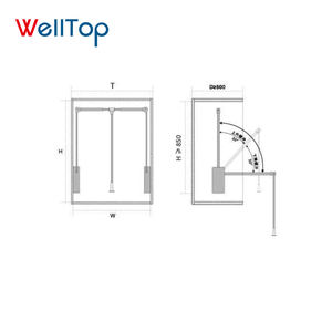 VT-10.156 WELLTOP Perchero Moderno de Metal para Armario, Barra Elevadora para Pantalones, Ajustable, con Cierre Suave Hidráulico - Product Image 3