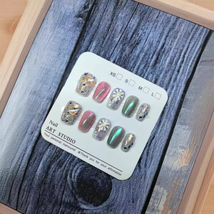 162Miss Dong <span class=keywords><strong>Uñas</strong></span> Postizas Hechas a Mano para Decoración <span class=keywords><strong>de</strong></span> <span class=keywords><strong>Uñas</strong></span>, Desmontables, Brillantes, Estilo <span class=keywords><strong>de</strong></span> Celebridad <span class=keywords><strong>de</strong></span> Internet - Product Image 2