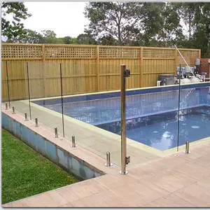 Desain pagar teras balkon taman pagar kolam kaca besi tahan karat pagar kolam renang kaca keran