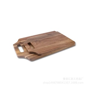 Tabla de cortar rectangular de madera maciza de acacia Huifa con asa, bandeja para servir - Product Image 4