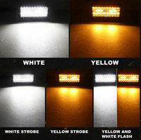 Barre lumineuse de travail de voiture super lumineuse Barre lumineuse à LED stroboscopique jaune blanc de 7 pouces pour l'éclairage tout-terrain de tracteur de camion