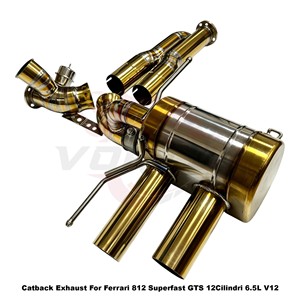 ระบบท่อไอเสียแบบ Catback วาล์วไทเทเนียม Vortex Gold สำหรับ Ferrari 812 Superfast GTS 12 สูบ 6.5 ลิตร V12 ชุดแต่งแบบติดตั้งได้โดยตรง - Product Image 6
