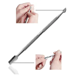 Rvs Nail Pusher Gel Nagellak Remover Gereedschap Double Side Cuticle Pusher