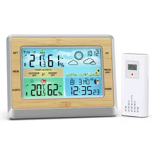 Weather Station 2022 New Digital Color Forecast Weather Station Wireless Indoor Outdoor Hygrometer Thermometer Weather Clock