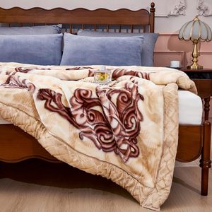 Korean Fleece <b>Blanket</b> King Size 200*240 4.5kg Double Ply, Soft Heavy Warm Mink <b>Blanket</b>, <b>Thick</b> Raschel Bed <b>Blanket</b> for Winter,Aut - Product Image 4