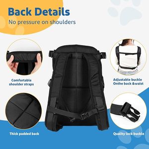 High Quality Outdoor for <b>Small</b> and Medium Pets Front Facing Adjustable Dog Carrier Backpack Travel Bag - Product Image 4