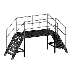 Langle sistemas de rails de alumínio industrial, para bicicletas de escada, plataforma/trilhas e guardas