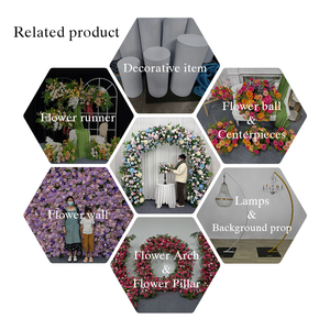 Arche de fleurs artificielles réalistes en soie, couleur macaron, roses, hortensias et marguerites, pour une décoration de fond de mariage rêveuse - Product Image 5