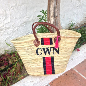 <b>Personalised</b> Monogram Straw Tote Basket - Product Image 1