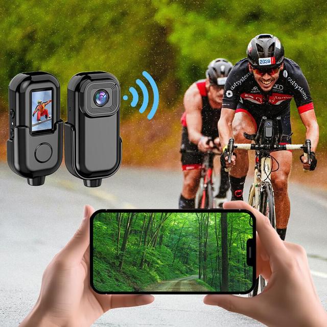 1080P Mini Pocket Camera Action Sport DV Circular Video Recorder with WiFi Handheld Cycling Recorder and Screen Back Clip