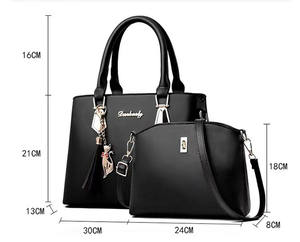 Großhandel Modische Mädchen-Tragetaschen Neue Designer 2-in-1 Handtaschen-Sets für Damen Langlebige PU-Leder-Taschen - Product Image 2