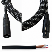 Câble de microphone XLR mâle-femelle OEM CH-R031 en tweed avec blindage spiralé, gaine en PVC et conducteur en cuivre sans oxygène
