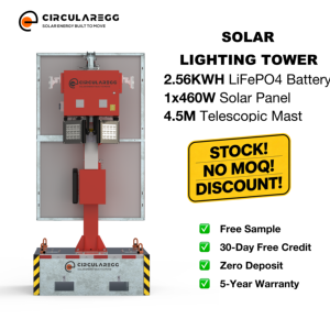 Torre de Luz Solar Portátil en Stock con Mástil Manual de 4.5M de Altura para Eventos al Aire Libre y Minería - Product Image 1
