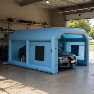 Cabine de peinture gonflable 7800x4200x3200mm, système de filtration d'air 1100W pour véhicules de taille moyenne, garage portable - Product Image 2