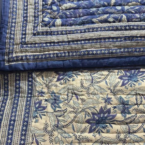 Edredón con estampado de bloque de diseño Jaipuri hecho a mano de primera calidad, edredón de diseño étnico estampado de bloque de mano de algodón para usos de invierno - Product Image 1