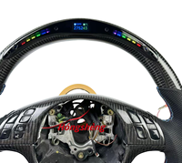 Volant de direction sport en fibre de carbone LED personnalisé pour BMW E46 E39 E53 M3 330ci 325i Style D