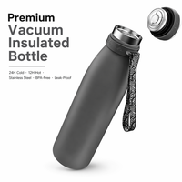 Bouteille de sport isotherme personnalisée OEM avec logo, 500 ml, double paroi, acier inoxydable 304, sans BPA, étanche, pour voyage, chaud/froid 24h