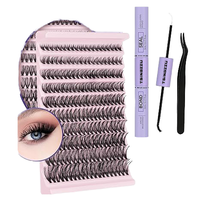 Cils en grappe segmentés doux faits à la main, en poils synthétiques, personnalisables, sur plateau, pour extension de cils individuelle DIY