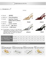 7317-A5 Sandales tendance à talons hauts, bout pointu, bride arrière, nœud papillon, talons aiguilles, pour femmes, chaussures de bureau et de travail, chaussures habillées à talons hauts