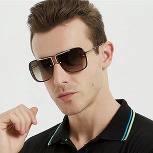 Vente en gros de lunettes de soleil carrées vintage en métal, UV400, surdimensionnées, pour hommes, 2021 - Product Image 3