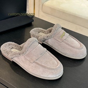Femmes Hommes Luxe Designer Slip-on Closesd Toe Cow Suede Shearing Doublure Mocassins plats Mules Pantoufles Chaussures Marque Clogs Lady - Product Image 5