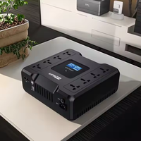 Onduleur de bureau AVR monophasé 650VA à sortie personnalisée avec plusieurs prises, interactif en ligne, pour appareils domestiques