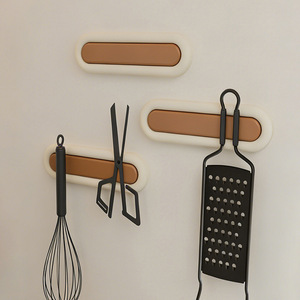Magnetic <b>Wall</b> Mount <b>Hooks</b> Rectangle Brown And Red Minimalist Design For Mail <b>Key</b> Organizers - Product Image 1