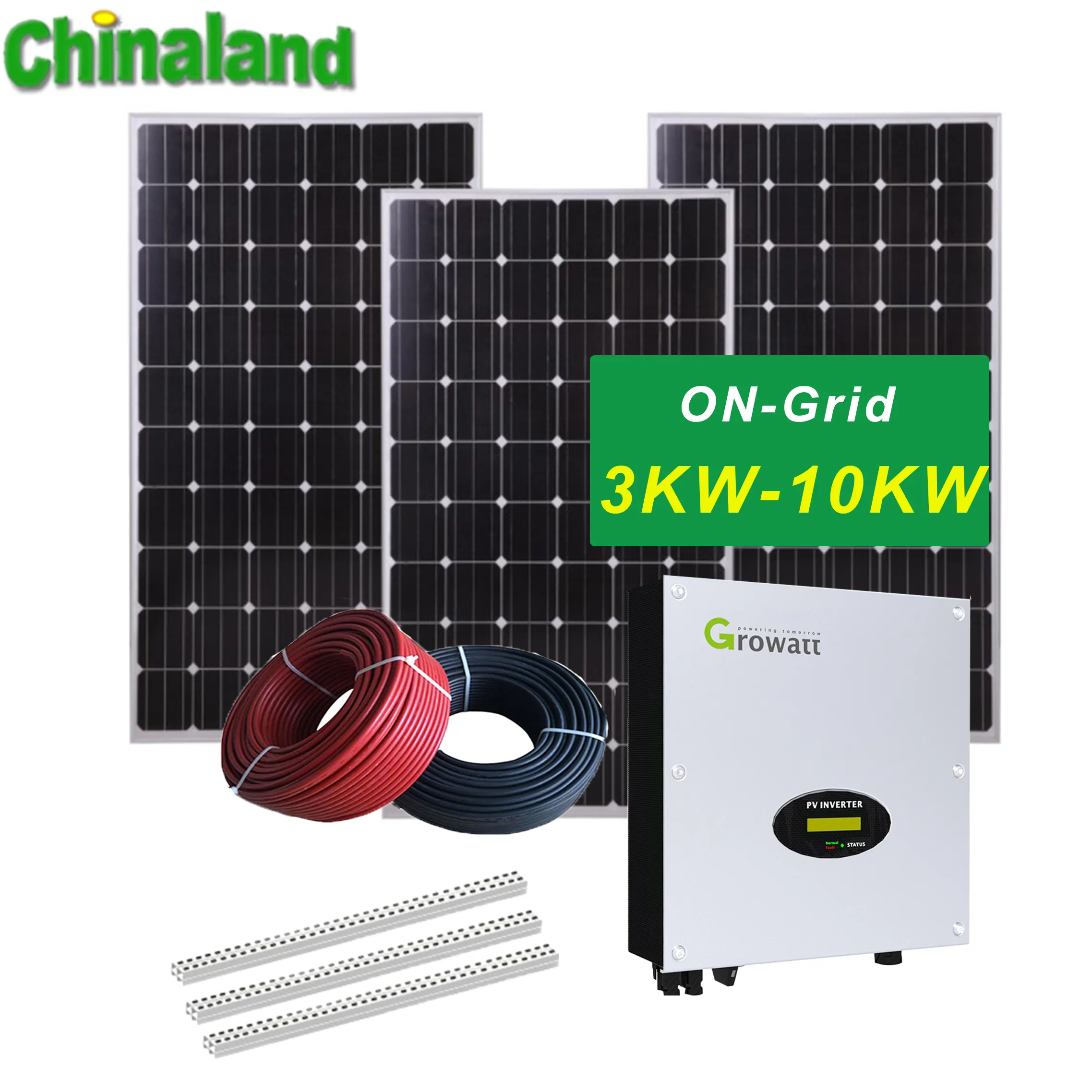 Solar System Home Use 3KW 5KW 10KW On Grid Solar Panel System Grid Tied Solar System Cheap Price