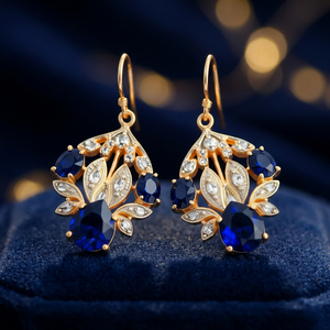Pendientes Colgantes Clásicos de Plata 925 con Baño de Rodio para Mujeres y Niñas, Joyería de Moda Azul para Fiestas, Resistentes al Deslustre - Product Image 3